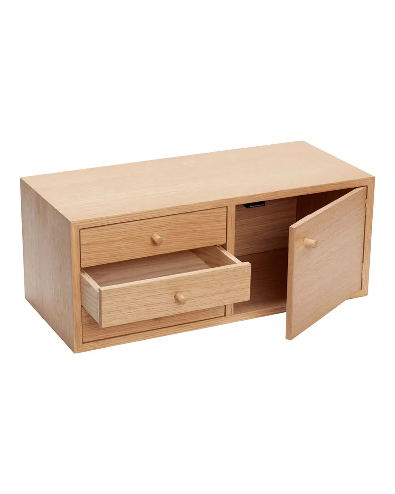 Hübsch Piccolo Regal in Naturfarben, 50 × 22 × H 20 cm, Ansicht 2