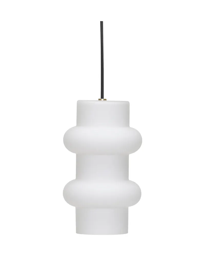 Pilule Double Pendelleuchte aus Glas und Eisen in Weiß, Matt Weiß