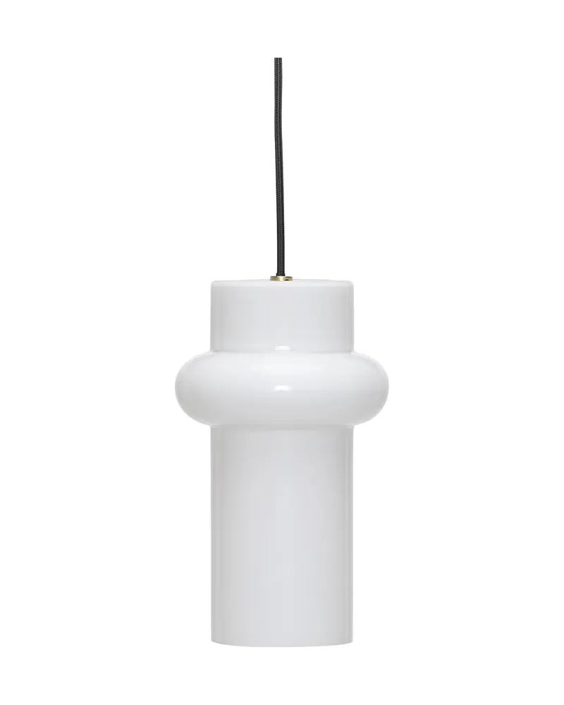 Pilule Up Pendelleuchte aus Glas und Eisen in Weiß, Glänzend Weiß