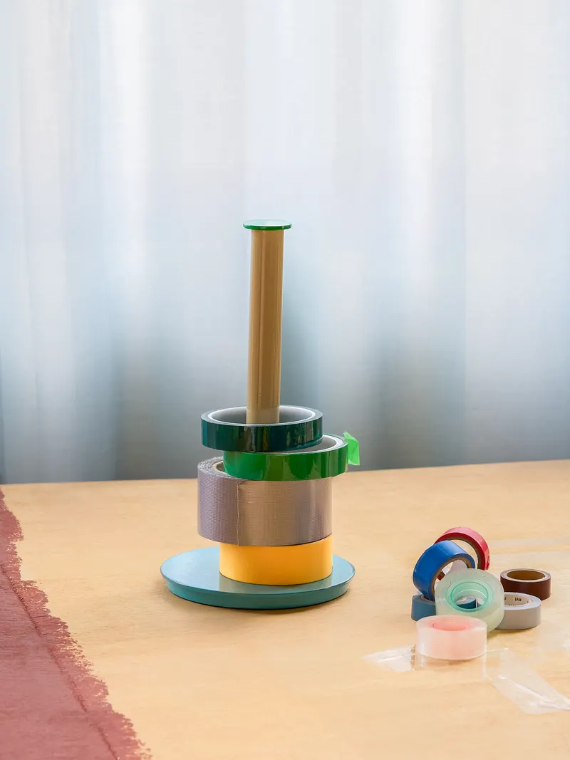 Hübsch Play Küchenrollenhalter in Blau, Grün und Grau, Ø 15 × H 28 cm, Ansicht 6