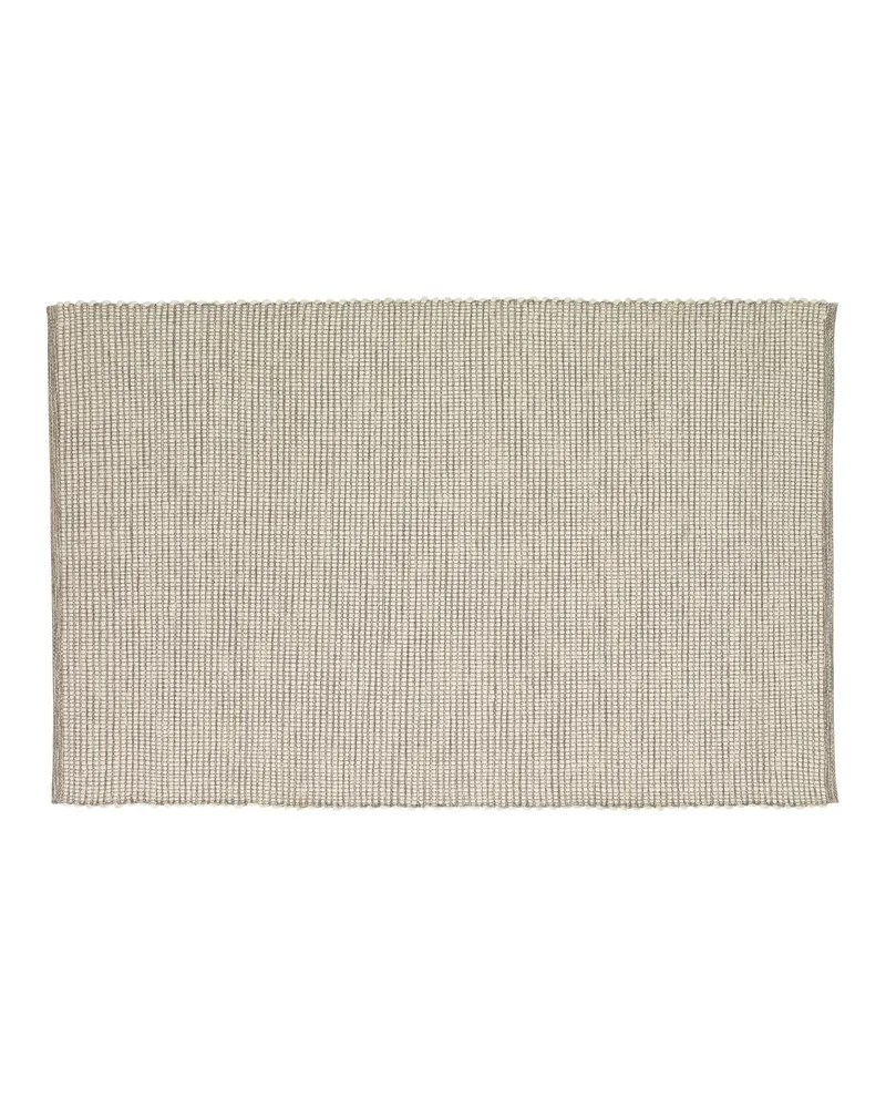 Poppy Teppich aus Baumwolle und Wolle in Grau und Cremeweiß