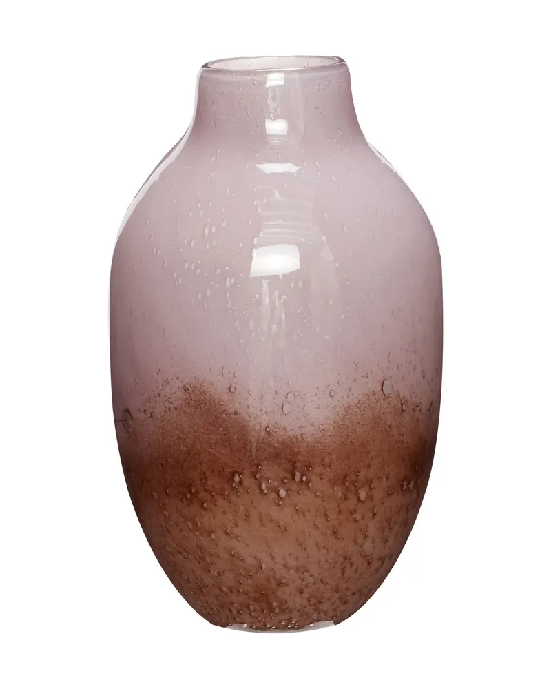 Posy Vase aus Glas in Rotbraun und Altrosa