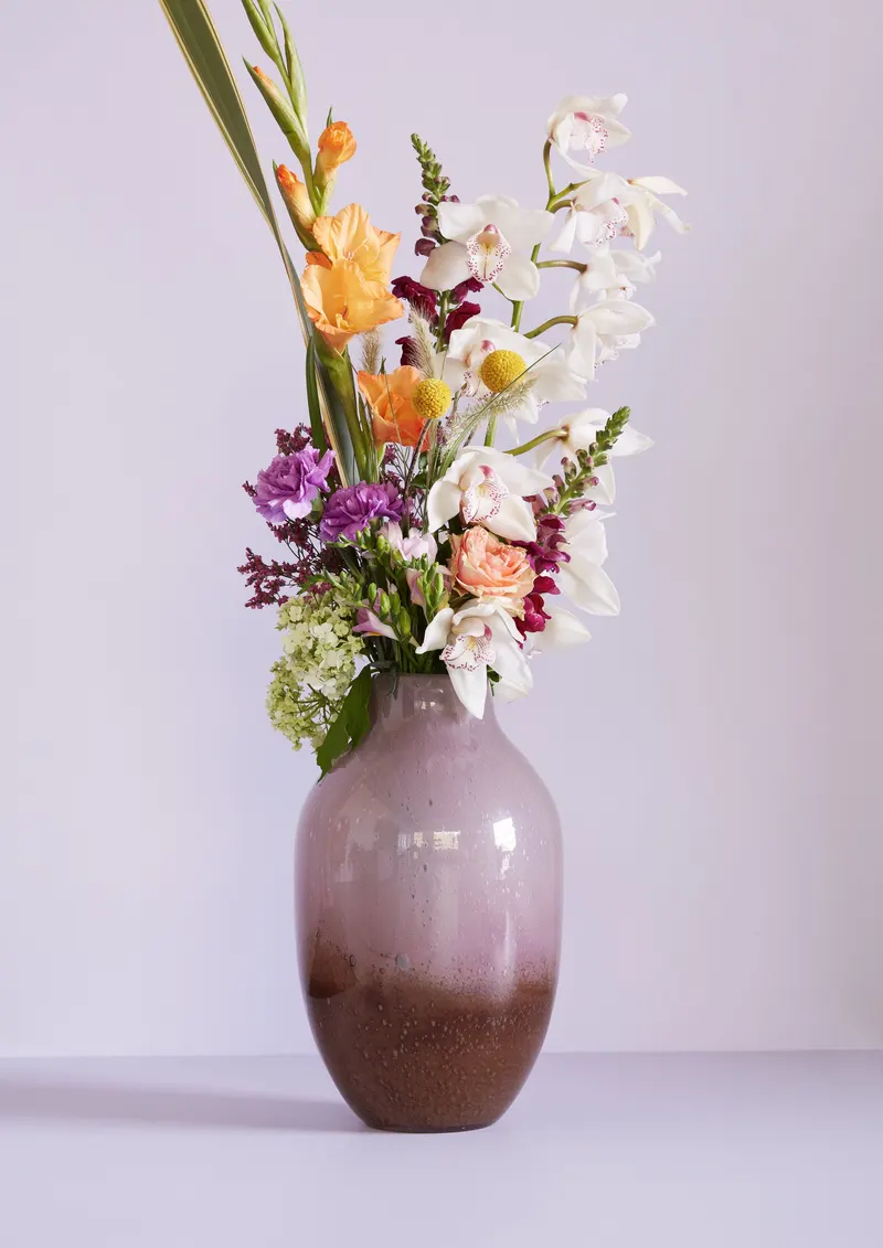 Hübsch Posy Vase in Rotbraun und Altrosa, Ø 21 × H 37 cm, Ansicht 2