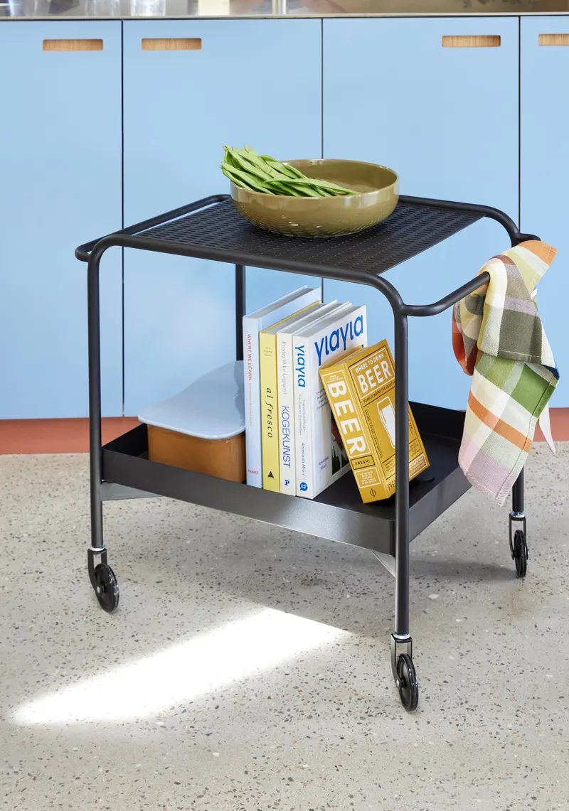Hübsch Push Servierwagen in Schwarz, 66 × 47 × H 61 cm, Ansicht 6
