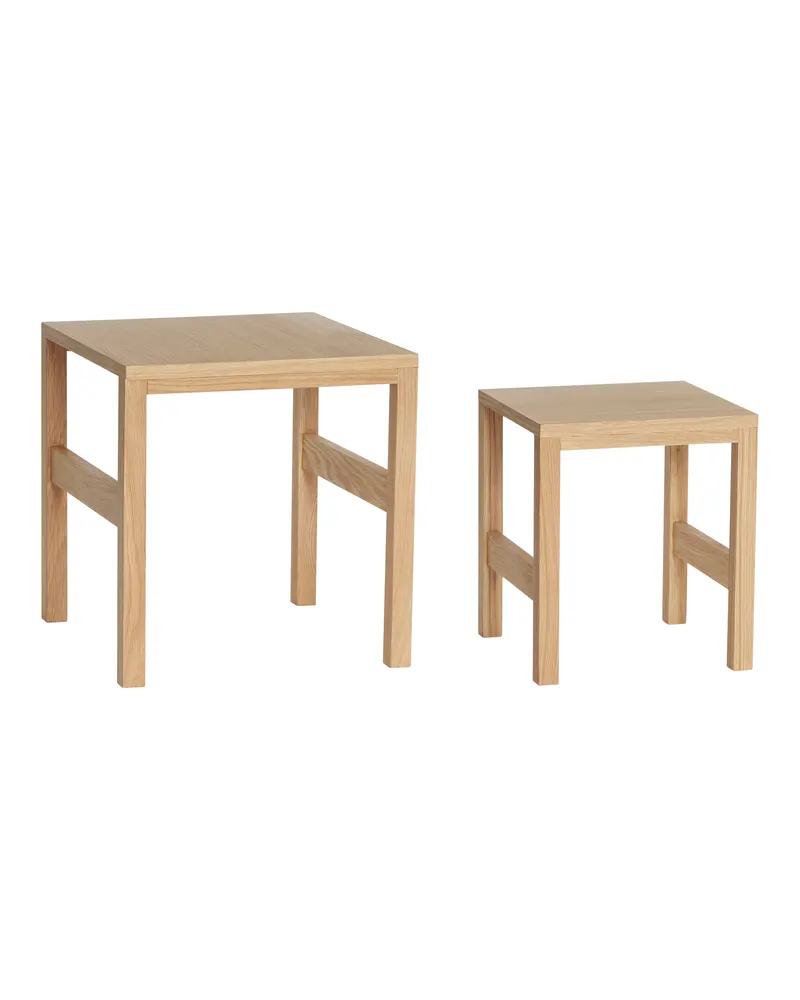 Puzzle Beistelltisch mit Eichenfurnier in Naturfarben (2er-Set), FSC®-zertifiziert