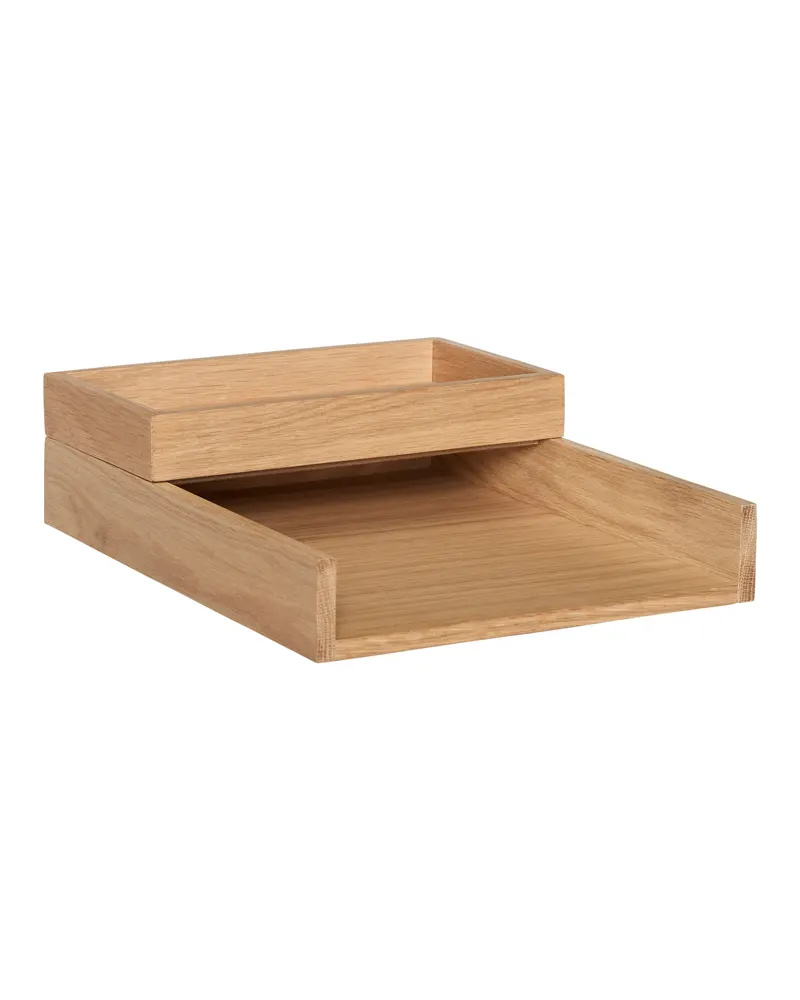 Rail Schreibtisch-Organizer mit Eichenfurnier in Naturfarben (2er-Set), FSC®-zertifiziert