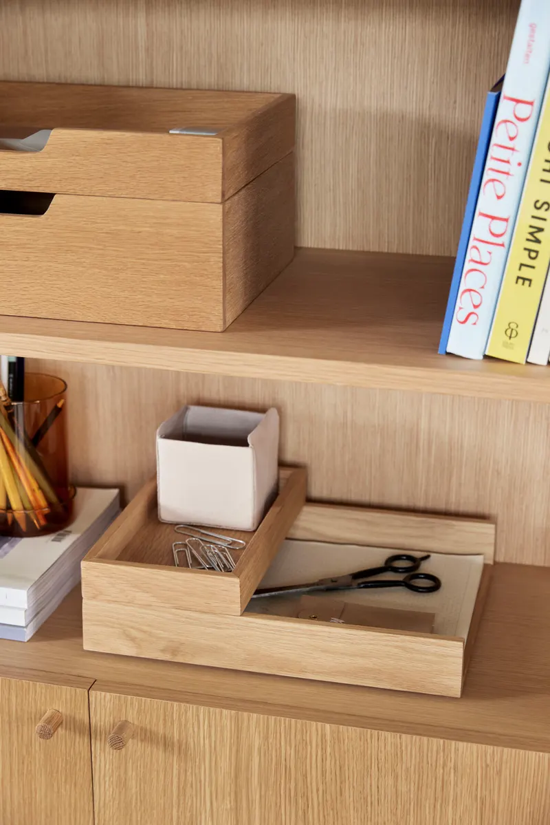 Hübsch Rail Schreibtisch-Organizer in Naturfarben, 25 × 14 × 4 und 25 × 33 × H 6 cm, Ansicht 13