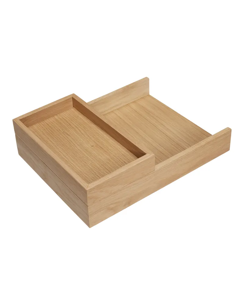 Hübsch Rail Schreibtisch-Organizer in Naturfarben, 25 × 14 × 4 und 25 × 33 × H 6 cm, Ansicht 2