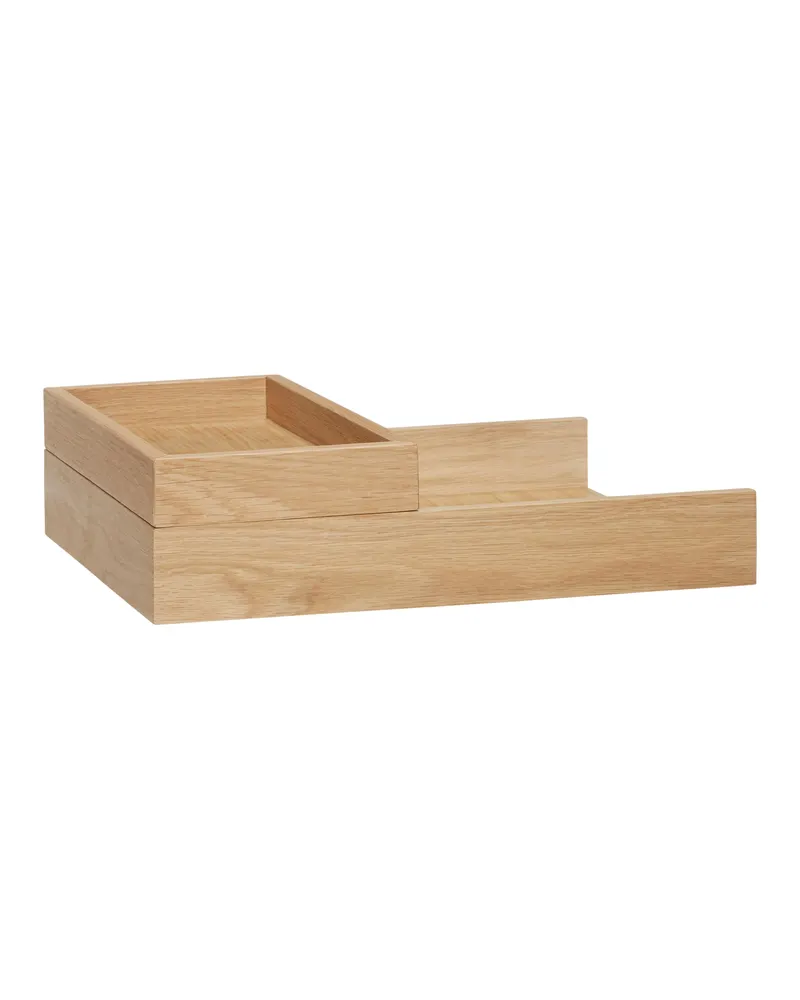 Hübsch Rail Schreibtisch-Organizer in Naturfarben, 25 × 14 × 4 und 25 × 33 × H 6 cm, Ansicht 3