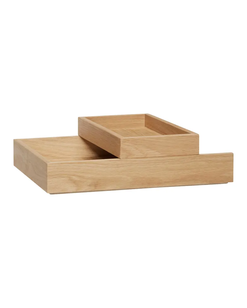Hübsch Rail Schreibtisch-Organizer in Naturfarben, 25 × 14 × 4 und 25 × 33 × H 6 cm, Ansicht 4