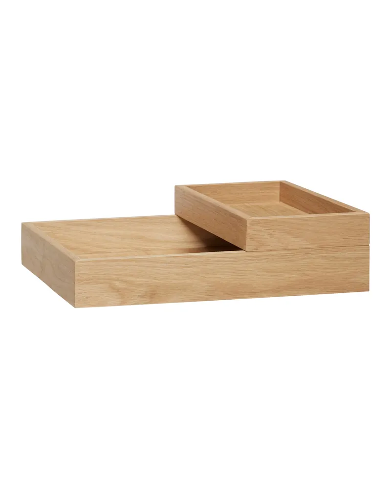 Hübsch Rail Schreibtisch-Organizer in Naturfarben, 25 × 14 × 4 und 25 × 33 × H 6 cm, Ansicht 5