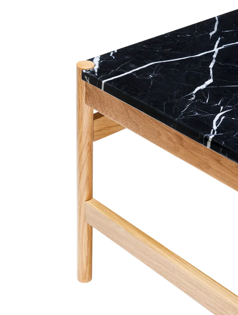 Hübsch Raw Beistelltisch in Schwarz und Naturfarben, 60 × 40 × H 42 cm, Ansicht 2