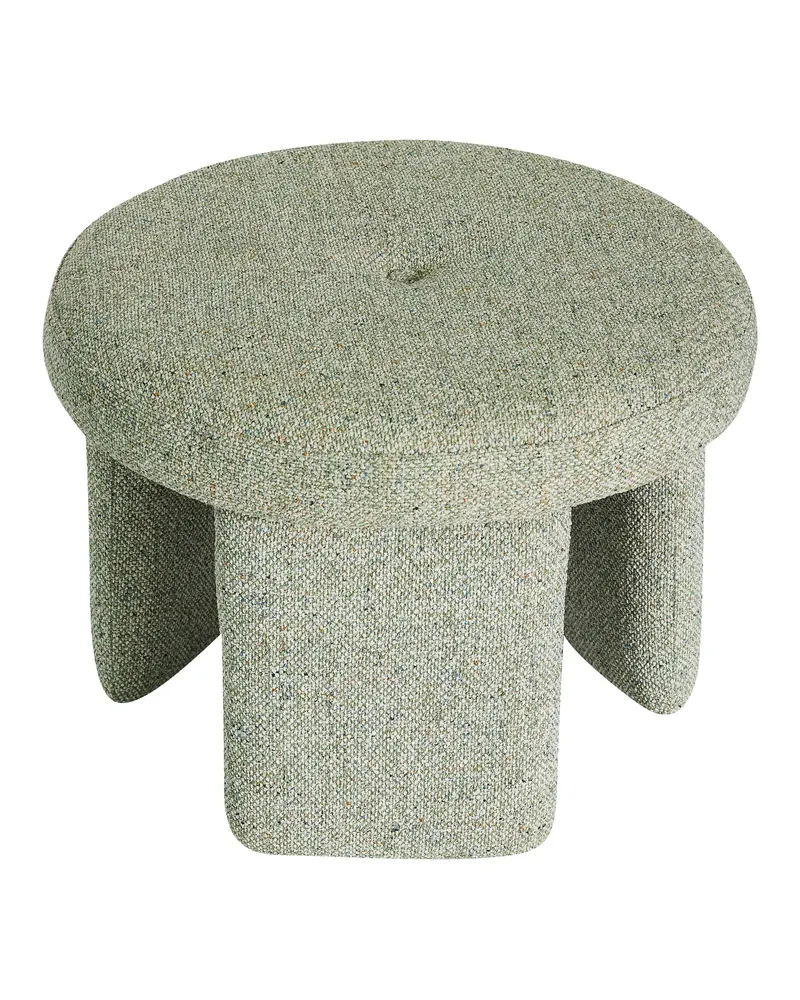 Hübsch Rocco Pouf in Hellgrün, Ø 54 × H 41 cm, Ansicht 2