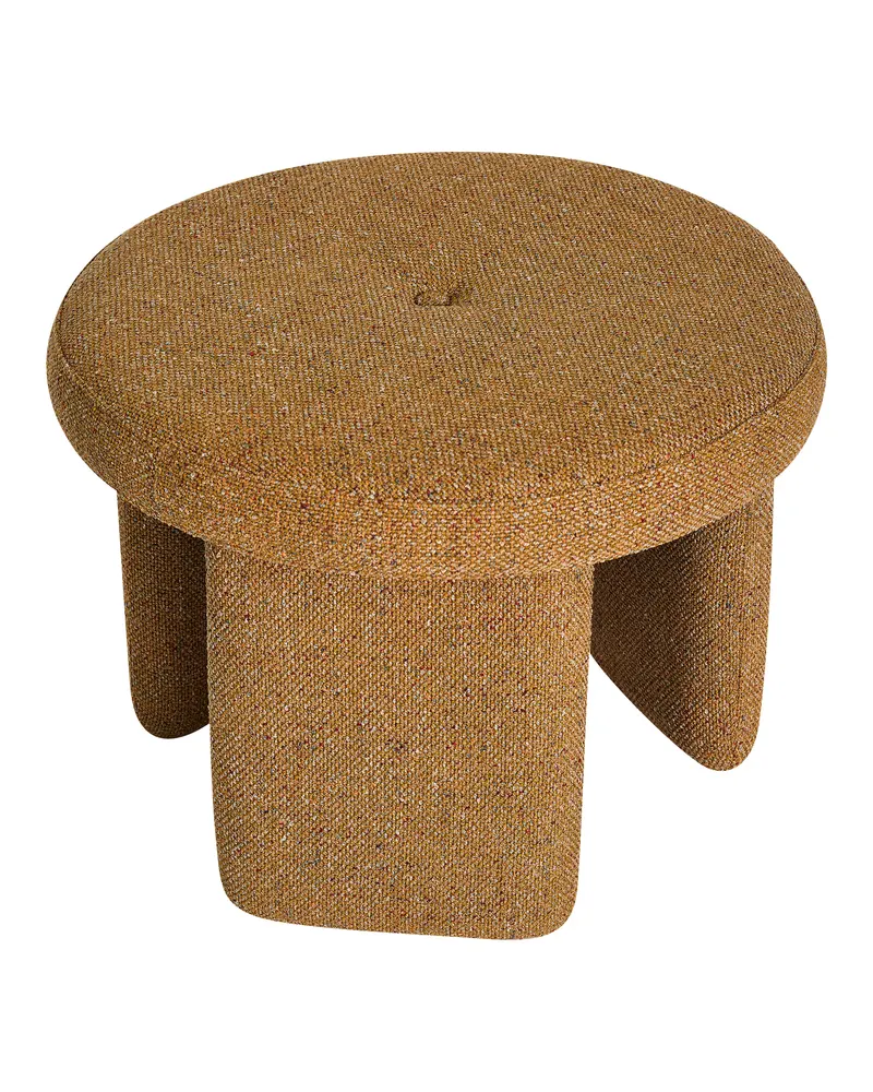Hübsch Rocco Pouf in Ocker, Ø 54 × H 41 cm, Ansicht 2