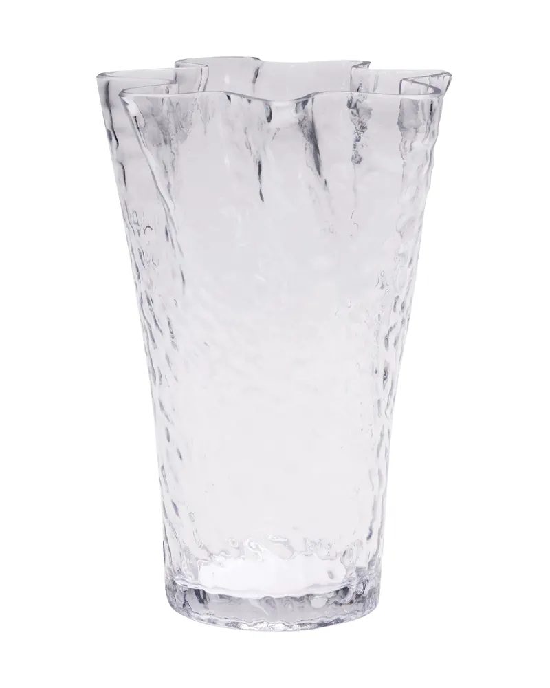 Ruffle Vase aus Glas, Strukturiert, Texturiertes