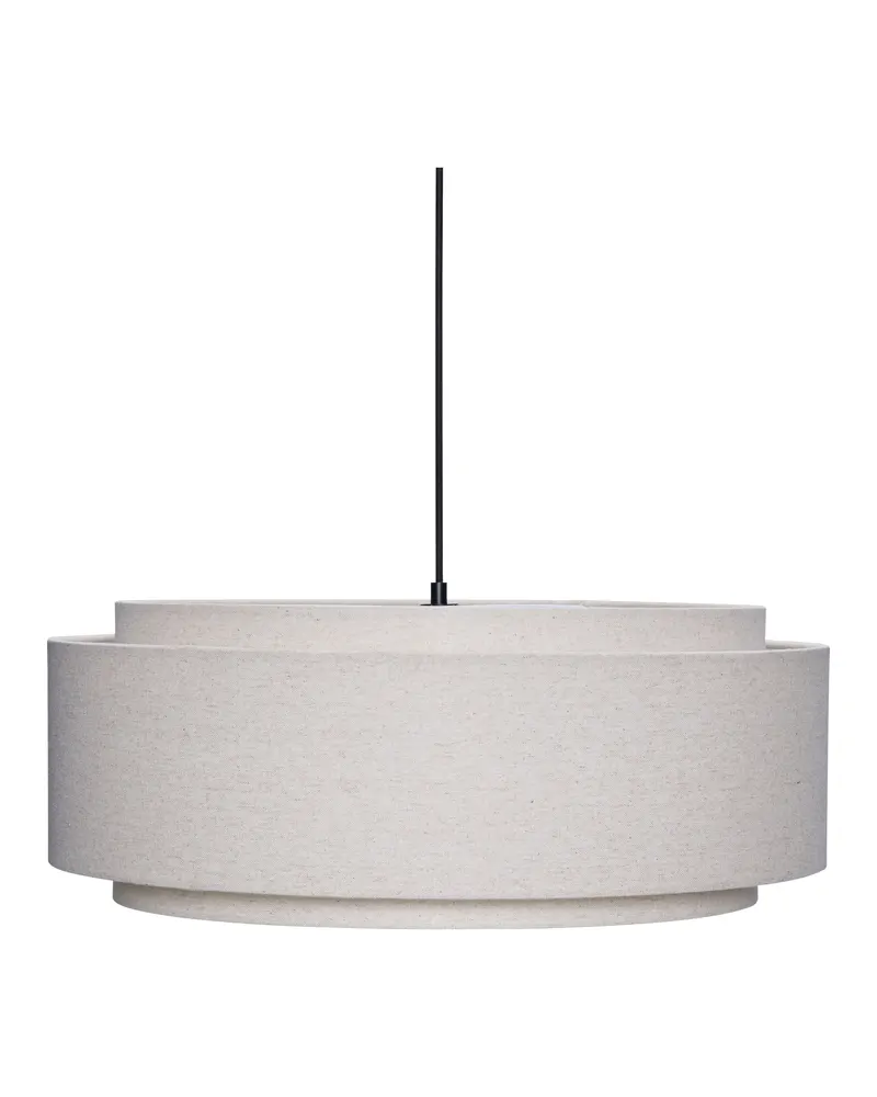 Sable Wide Pendelleuchte aus Baumwolle, Eisen und PVC in Sandfarben