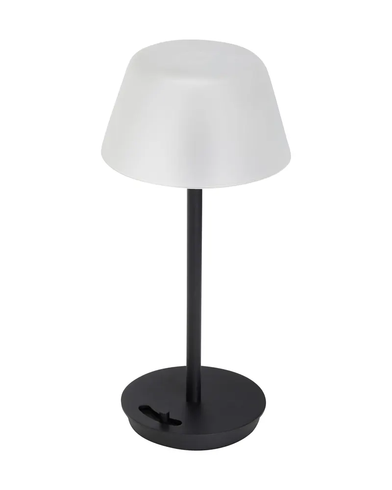Hübsch Salon Akku-Tischleuchte in Schwarz und Gefrostet, Ø 15 × H 31 cm, Ansicht 2
