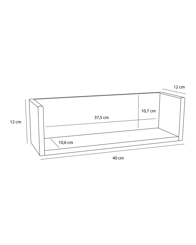 Hübsch Savor Regal in Naturfarben, 40 × 12 × H 12 cm, Ansicht 3