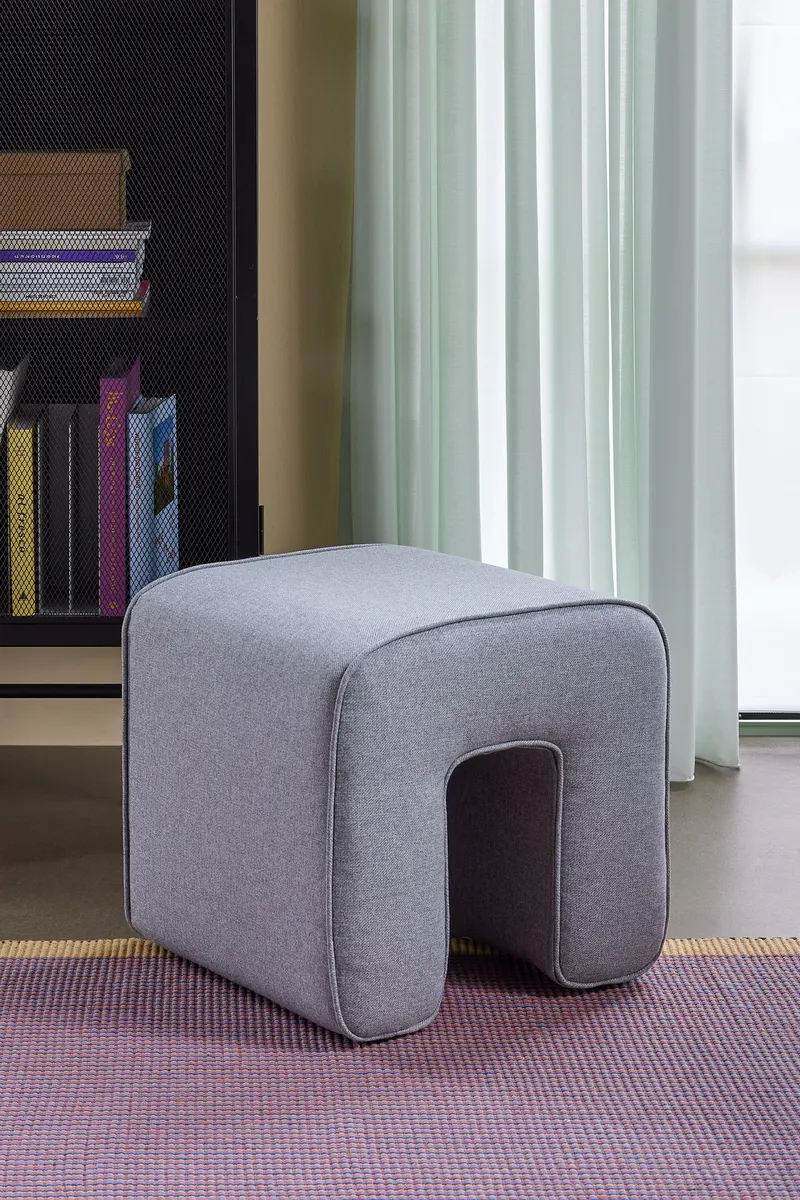 Hübsch Sculpture Pouf in Grau, 45 × 45 × H 47 cm, Ansicht 5