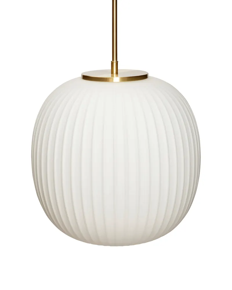 Hübsch Serene Pendelleuchte in Messingfarben und Weiß, Ø 32 × H 30 cm, Ansicht 3