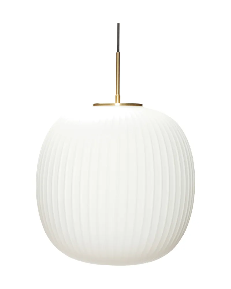 Hübsch Serene Pendelleuchte in Messingfarben und Weiß, Ø 42 × H 57 cm, Ansicht 2