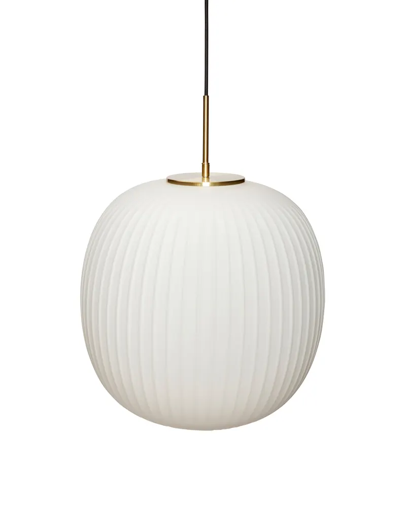 Hübsch Serene Pendelleuchte in Messingfarben und Weiß, Ø 42 × H 57 cm, Ansicht 4