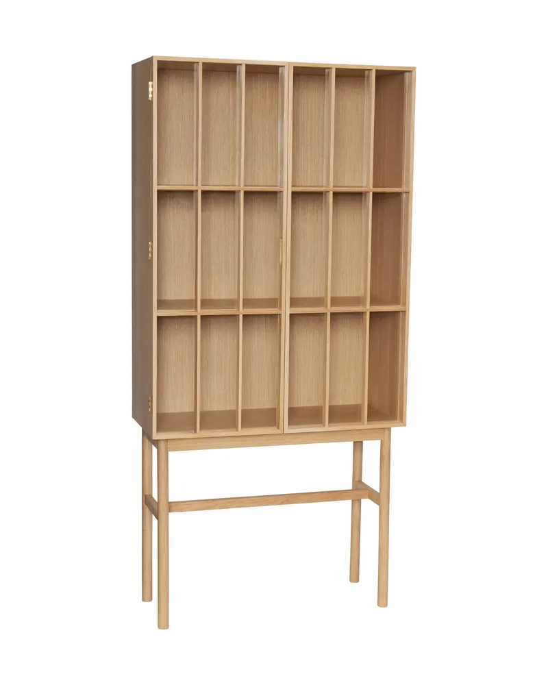 Shoji Vitrine mit Eichenfurnier in Klar und Naturfarben, FSC®-zertifiziert