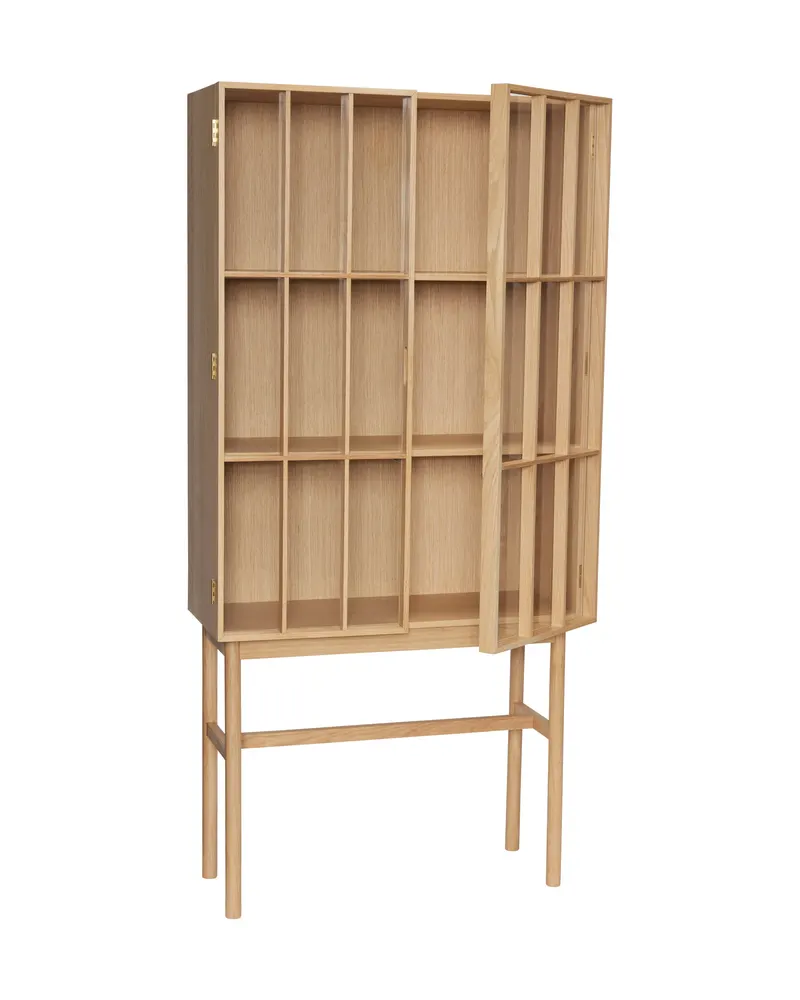 Hübsch Shoji Vitrine in Klar und Naturfarben, 80 × 35 × H 170 cm, Ansicht 2