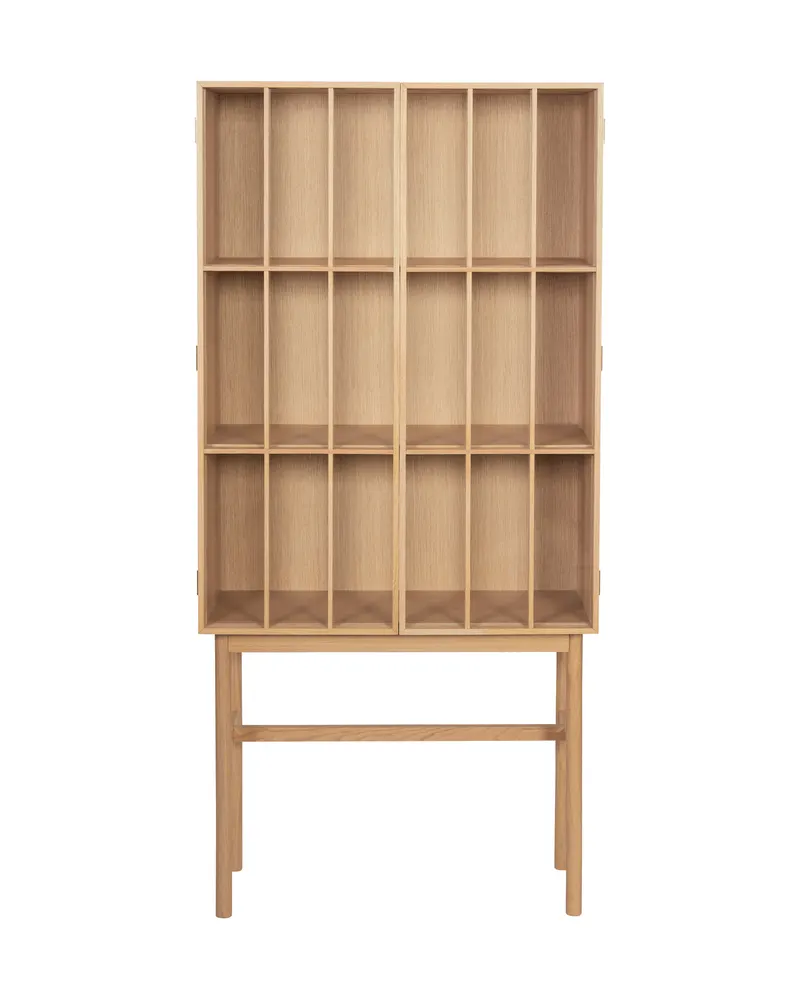 Hübsch Shoji Vitrine in Klar und Naturfarben, 80 × 35 × H 170 cm, Ansicht 3