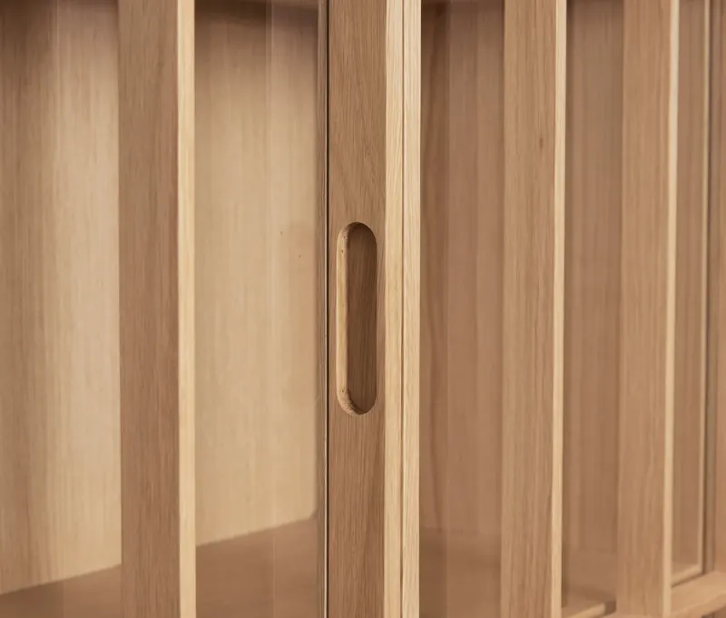 Hübsch Shoji Vitrine in Klar und Naturfarben, 80 × 35 × H 170 cm, Ansicht 5