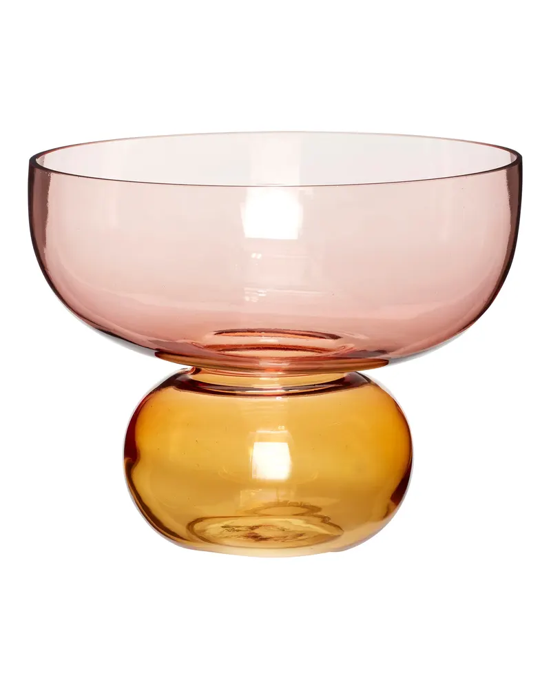 Show Vase aus Glas in Bernstein und Rosa