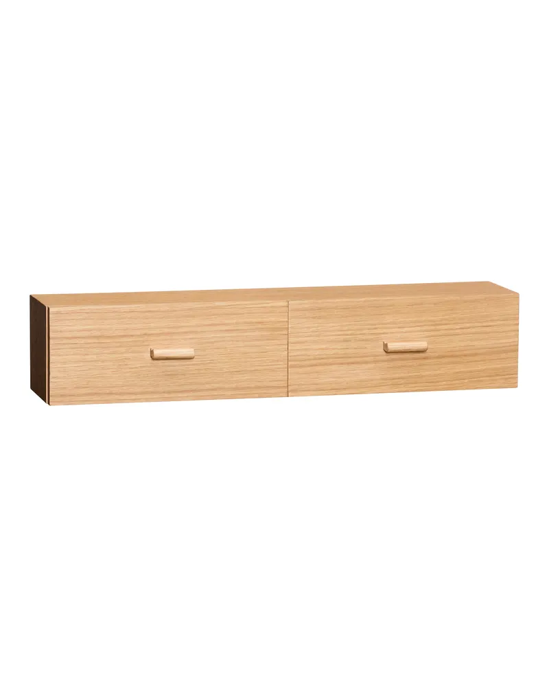 Shuno Regal mit Eichenfurnier in Naturfarben und Orange, FSC®-zertifiziert, Naturfarben, Orange