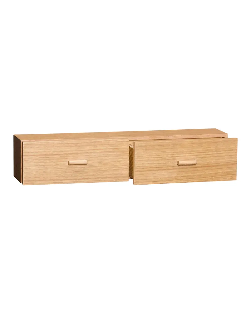 Hübsch Shuno Regal in Naturfarben und Orange, 60 × 14 × H 12 cm, Ansicht 2