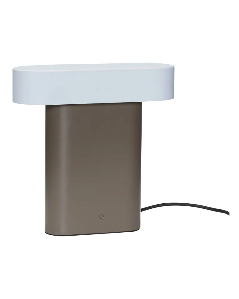 Hübsch Sleek Tischleuchte in Braun und Hellgrau, 25 × 8 × H 25 cm, Ansicht 1