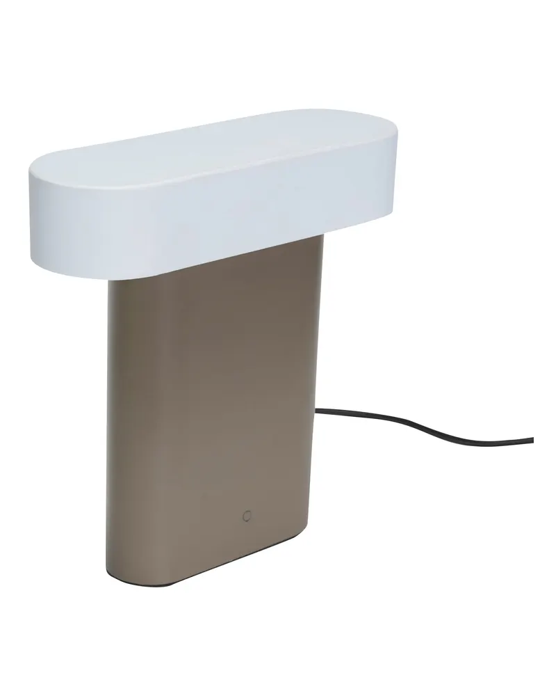 Hübsch Sleek Tischleuchte in Braun und Hellgrau, 25 × 8 × H 25 cm, Ansicht 2