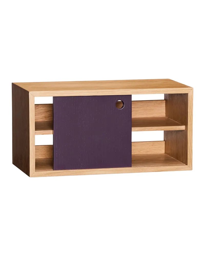 Hübsch Slide Regal in Naturfarben und Rot, 40 × 20 × H 20 cm, Ansicht 3