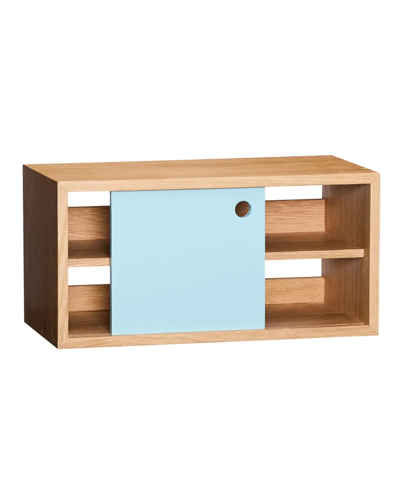 Hübsch Slide Regal in Blau und Naturfarben, 40 × 20 × H 20 cm, Ansicht 2