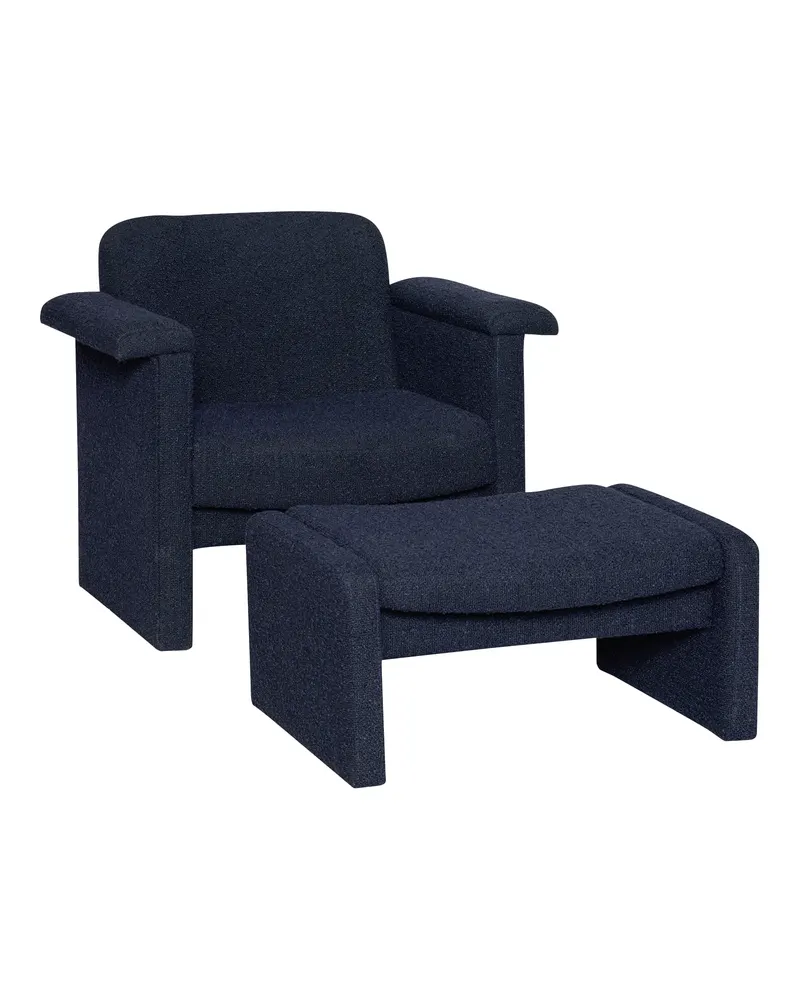 Softy Sessel aus Acryl und Polyester in Dunkelblau (2er-Set)