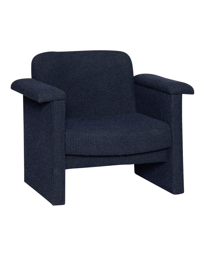 Hübsch Softy Sessel in Dunkelblau, 96 × 73 × H 78 cm und 76 × 55 × H 35 cm, Ansicht 3