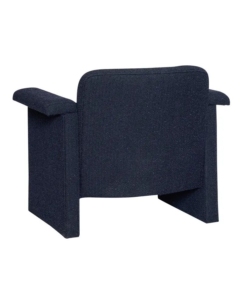 Hübsch Softy Sessel in Dunkelblau, 96 × 73 × H 78 cm und 76 × 55 × H 35 cm, Ansicht 4