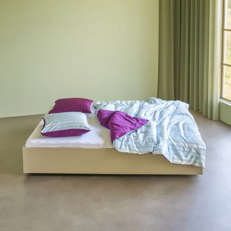 Hübsch Solace Bettwäsche in Blau, Bordeaux, Rot und Weiß, 60 × 63 und 140 × 200 cm, Ansicht 8