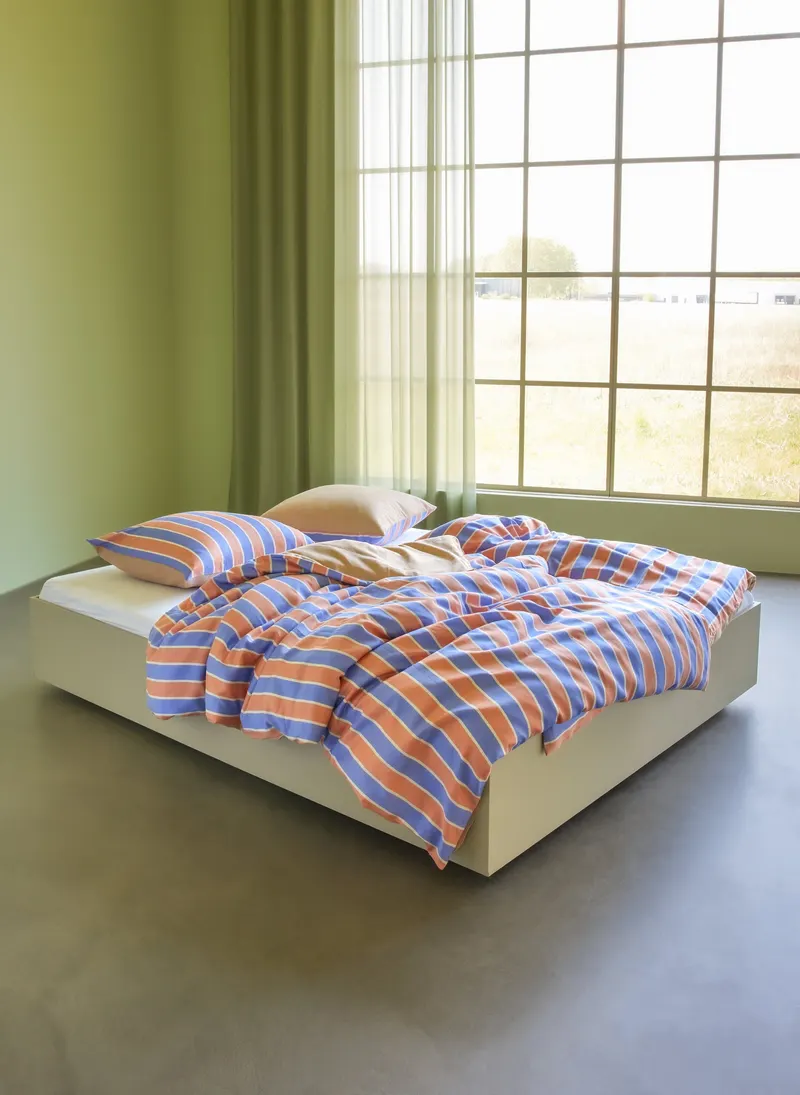 Hübsch Solace Bettwäsche in Blau, Orange und Weiß, 60 × 63 und 140 × 200 cm, Ansicht 5