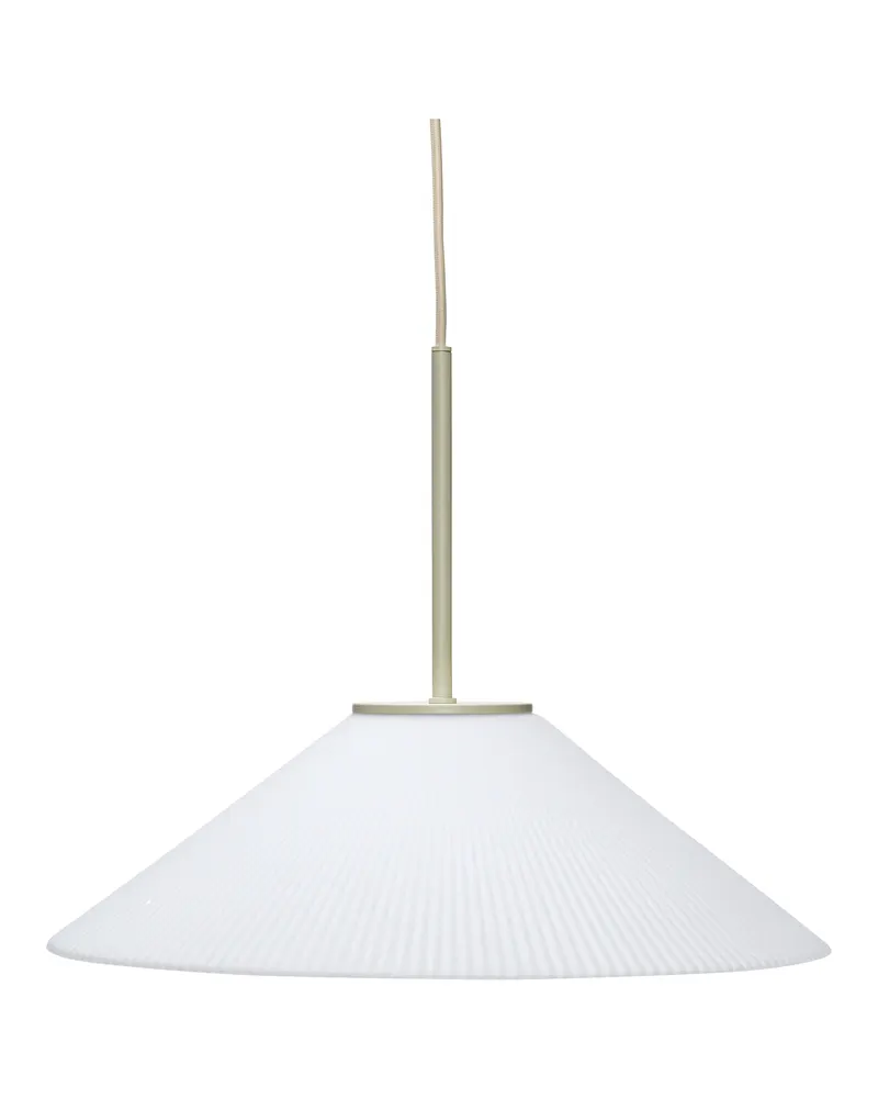 Solid Pendelleuchte aus Glas und Eisen, Sandfarben, Texturiertes, Weiß