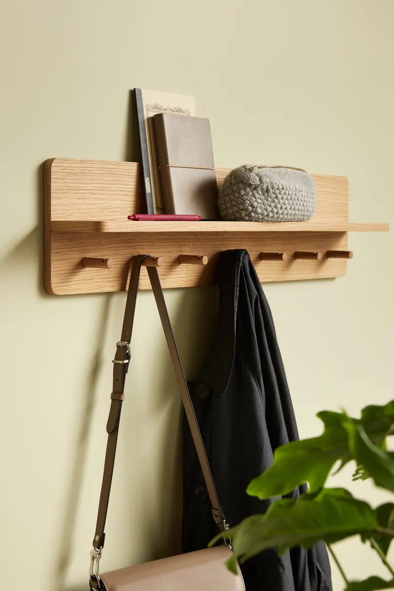Hübsch Space Garderobe in Naturfarben, 80 × 12 × H 20 cm, Ansicht 3