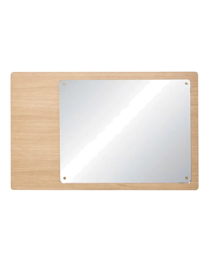 Hübsch Split Magnetic Spiegel in Naturfarben, 80 × 3 × H 50 cm, Ansicht 2