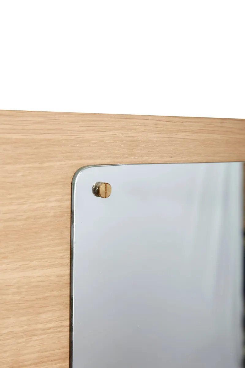 Hübsch Split Magnetic Spiegel in Naturfarben, 80 × 3 × H 50 cm, Ansicht 3