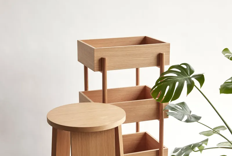 Hübsch Stack Konsolentisch in Naturfarben, 43 × 35 × H 90 cm, Ansicht 5