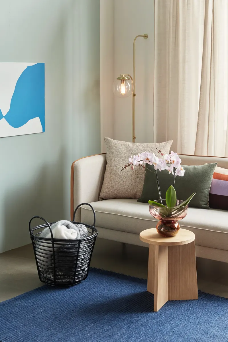 Hübsch Split Hocker in Naturfarben, Ø 35 × H 42 cm, Ansicht 2