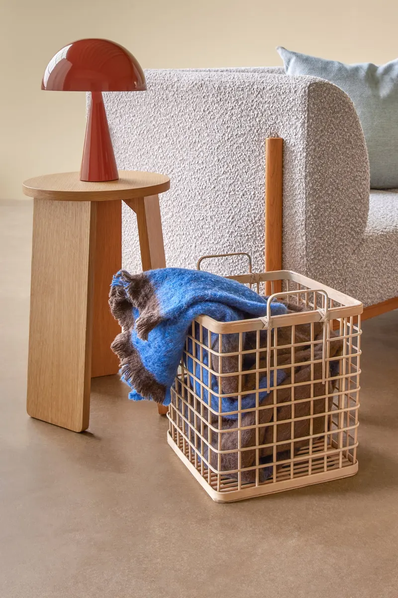 Hübsch Square Korbset in Naturfarben, 26 × 26 × H 31 und 33 × 33 × H 36 und 38 × 38 × H 41 cm, Ansicht 2