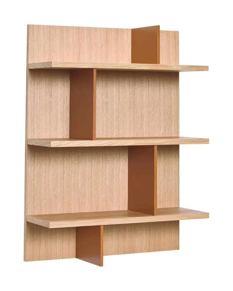Stand Regal mit Eichenfurnier in Naturfarben und Gelb, FSC®-zertifiziert, Naturfarben, Gelb